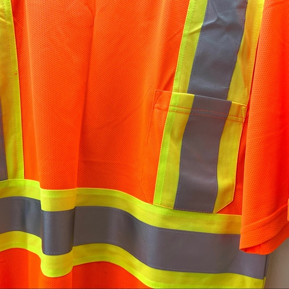 NWT REFLECTIVE Orange WORK SHIRT Size Large - Picture 3 of 9